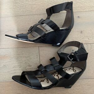 Sam Edelman - Womans size 8 - black Gladiator wedge heel sandals